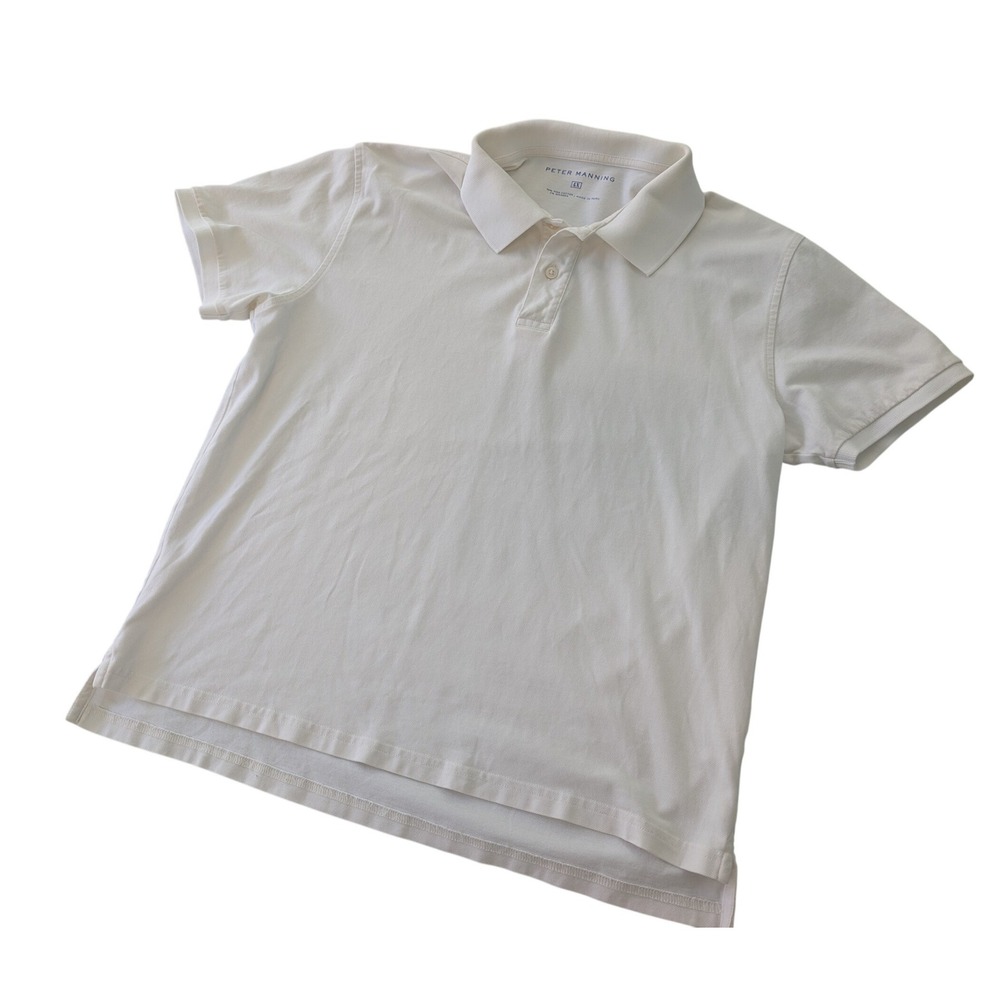 Peter Manning White Pima Cotton Short Sleeve Polo Shirt Mens 4X Stretch Pique